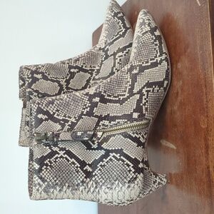 Splendid Snake Print Leather Kitten Heel Ankle Bootie 7.5